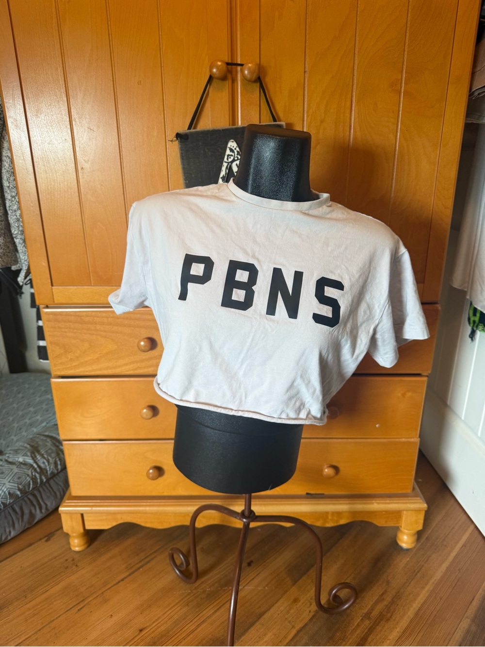 Women's PBNS Cropped T-Shirt off White/light grey